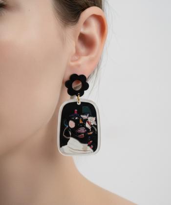 گوشواره زنانه قلم فلزي مدل earringplexi35