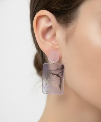 گوشواره زنانه قلم فلزي مدل earringplexi47