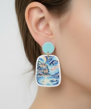 گوشواره زنانه قلم فلزي مدل earringplexi30