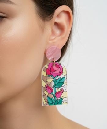 گوشواره زنانه قلم فلزي مدل earringplexi51