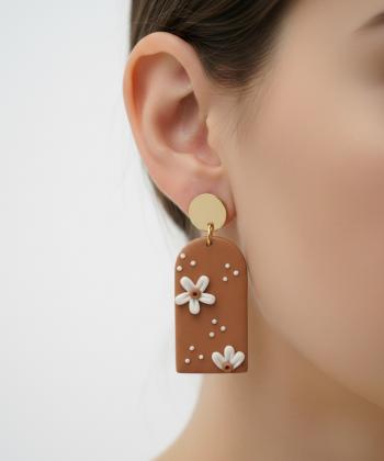 گوشواره زنانه قلم فلزي مدل earringpoli04