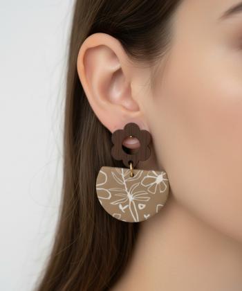 گوشواره زنانه قلم فلزي مدل earringpoli08