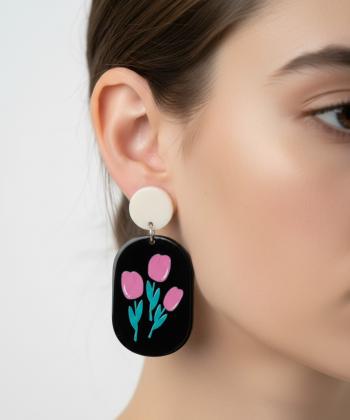گوشواره زنانه قلم فلزي مدل earringplexi32