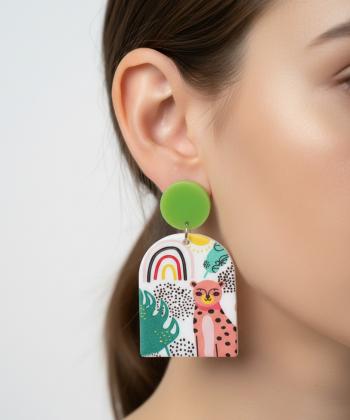 گوشواره زنانه قلم فلزي مدل earringplexi44