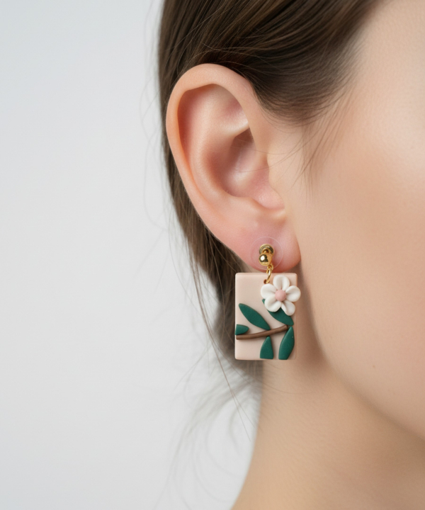 گوشواره زنانه قلم فلزی مدل earringpoli03
