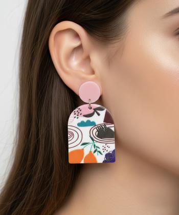 گوشواره زنانه قلم فلزي مدل earringplexi45