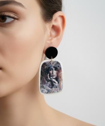 گوشواره زنانه قلم فلزي مدل earringplexi41