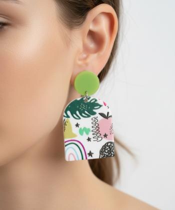 گوشواره زنانه قلم فلزي مدل earringplexi48