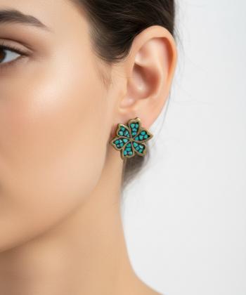 گوشواره زنانه قلم فلزي مدل earringfiroze03