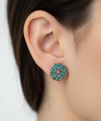 گوشواره زنانه قلم فلزي مدل earringfiroze02