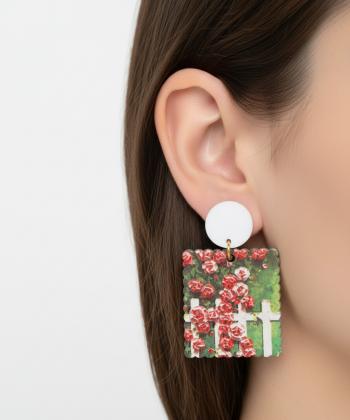 گوشواره زنانه قلم فلزي مدل earringplexi46