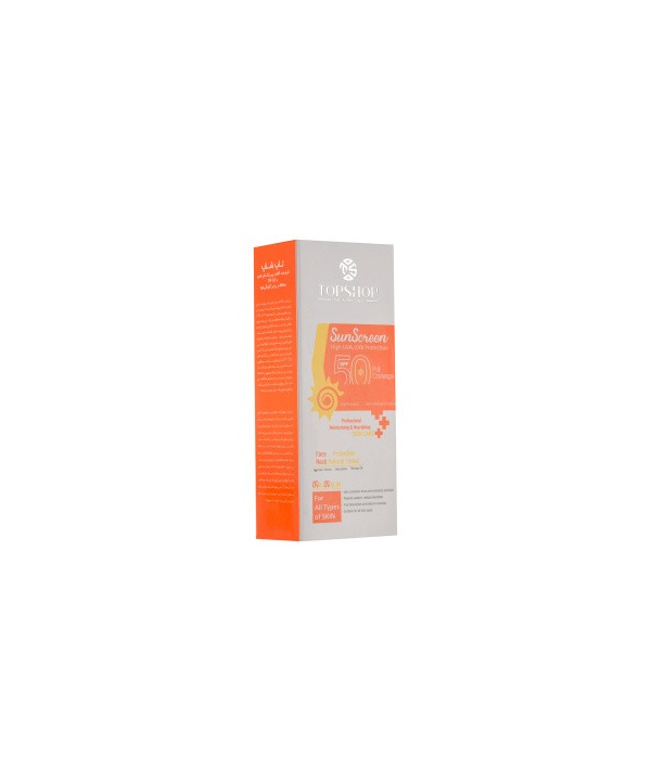 كرم ضدآفتاب SPF 50 تاپ شاپ مناسب براي انواع پوست حجم 50 ميلي‌ليتر