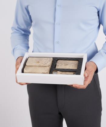 ست هدیه چرم طبیعی منط Mante مدل X108