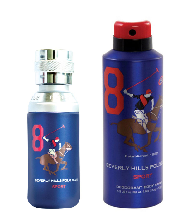 ادوتویلت مردانه بورلی هیلز پولو کلاب Beverly Hills Polo Club مدل eight حجم 100 میلی‌لیتر با هدیه