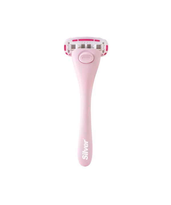 تیغ اصلاح سیستم 5 لبه زنانه Gloria5 دسته با 2 تیغ یدک و سیلیکون کیس