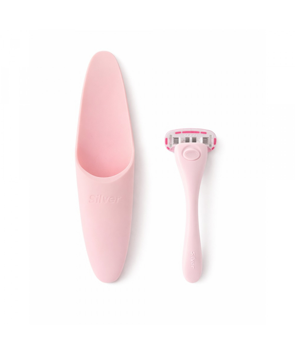 تیغ اصلاح سیستم 5 لبه زنانه Gloria5 دسته با 2 تیغ یدک و سیلیکون کیس
