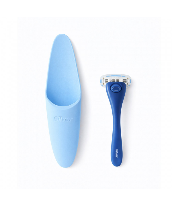 تیغ اصلاح سیستم 5 لبه زنانه Gloria5 دسته با 2 تیغ یدک و سیلیکون کیس