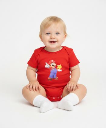 بادي نوزادي آستين كوتاه بچگانه نيل كوك مدل Mario7