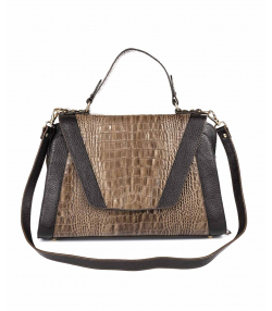 کیف دوشی زنانه چرم طبیعی چرم کروکو Croco Leather مدل دونیکو