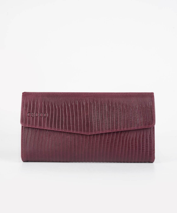 کیف پول زنانه چرم طبیعی چرم کروکو Croco Leather مدل لیا