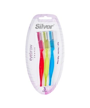 تيغ ابرو چند بار مصرف ابرو سيلور Silver بسته 3 عددي
