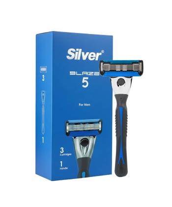 خودتراش سيلور مدل Blaze5 System دسته با 3 تيغ يدك و سيني محافظ