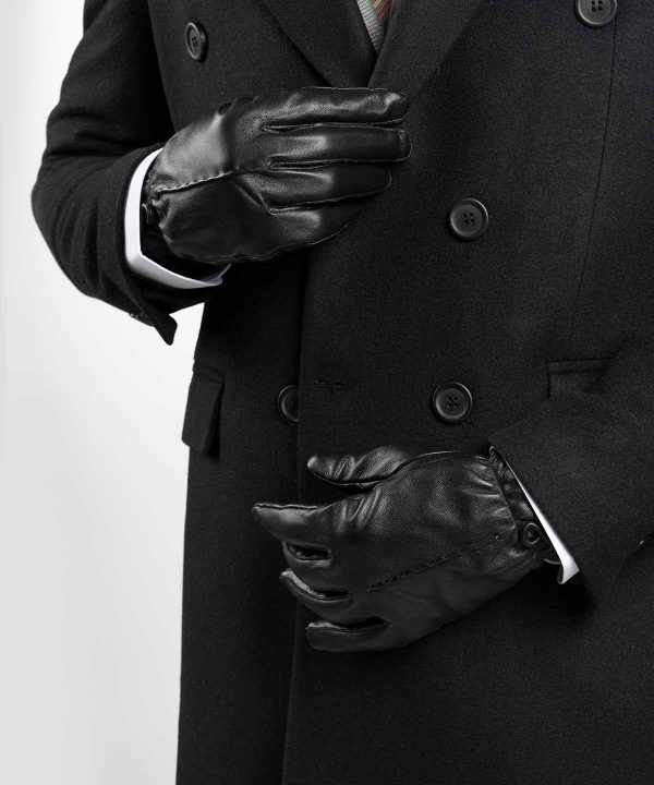 دستکش چرم مردانه مشکی چرم مشهدMahshid leather مدل R0527