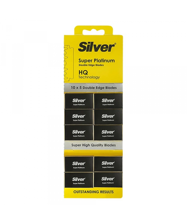 تیغ اصلاح یدک سنتی سیلور Super Platinum (مجموعه 10 بسته 5 عددی)