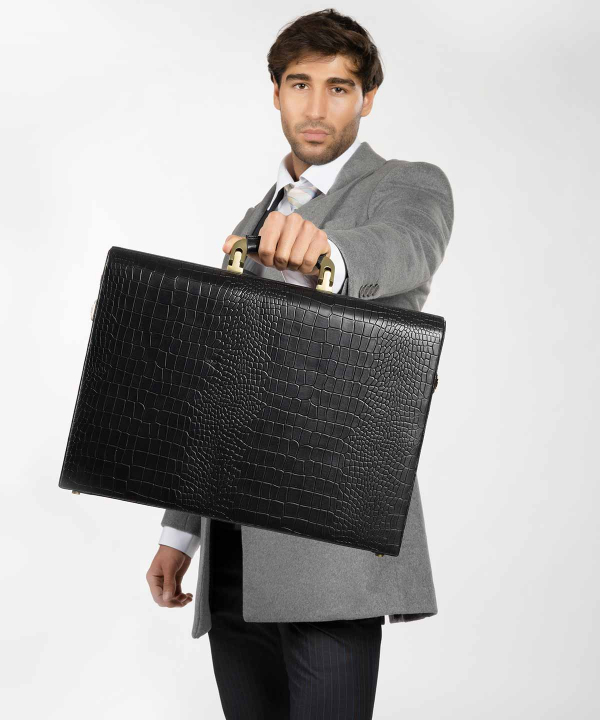 کیف سامسونت مردانه چرم کروکو Croco Leather مدل رویال آمریکایی