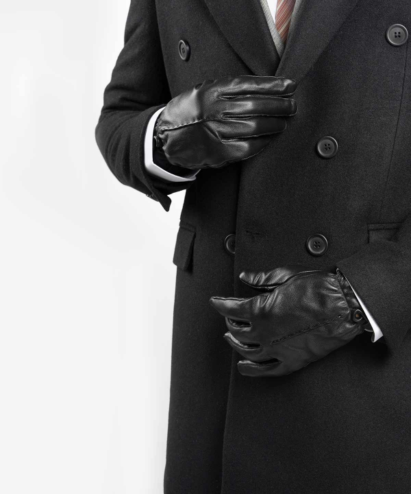 دستکش چرم مردانه مشکی چرم مشهدMahshid leather مدل R0527