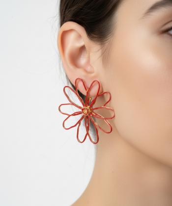 گوشواره زنانه قلم فلزي مدل earringbig02