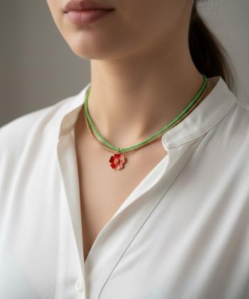 گردنبند زنانه قلم فلزي مدل necklaceMo2L01