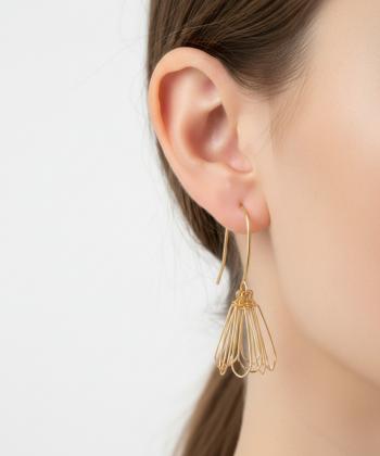 گوشواره زنانه قلم فلزي مدل earringMgold06