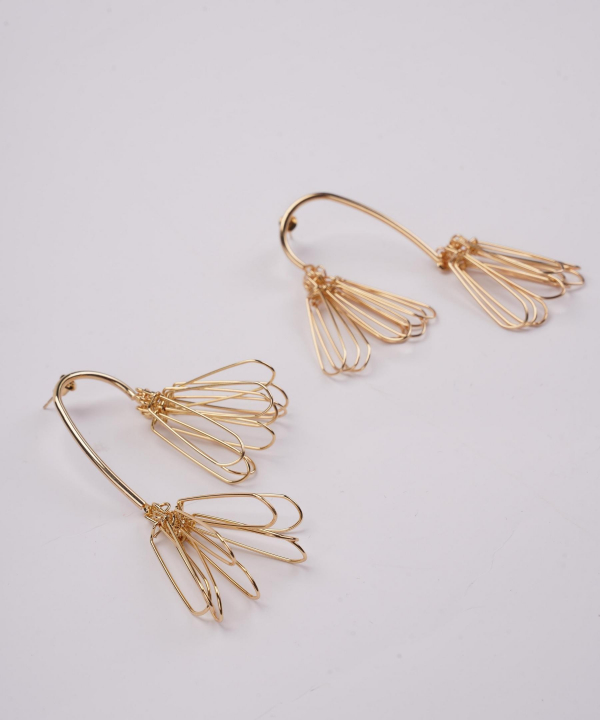 گوشواره زنانه قلم فلزی مدل earringMgold06