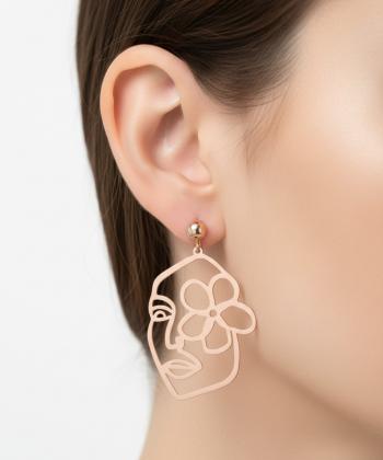 گوشواره زنانه قلم فلزي مدل earringMgold12