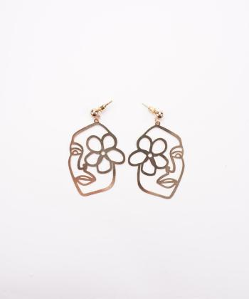 گوشواره زنانه قلم فلزي مدل earringMgold12