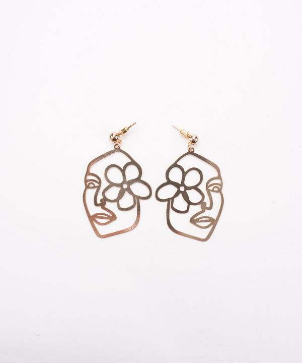 گوشواره زنانه قلم فلزی مدل earringMgold12