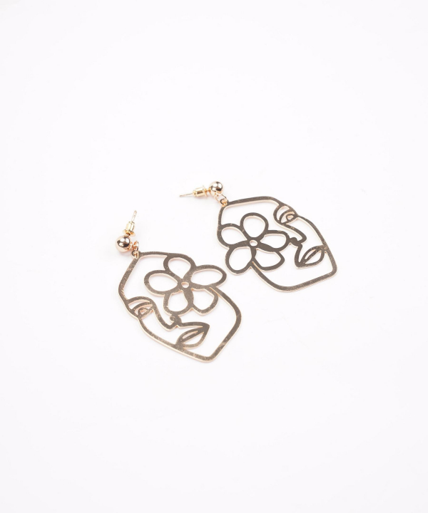 گوشواره زنانه قلم فلزی مدل earringMgold12