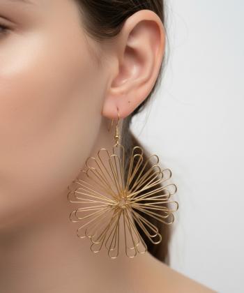 گوشواره زنانه قلم فلزي مدل earringMgold02