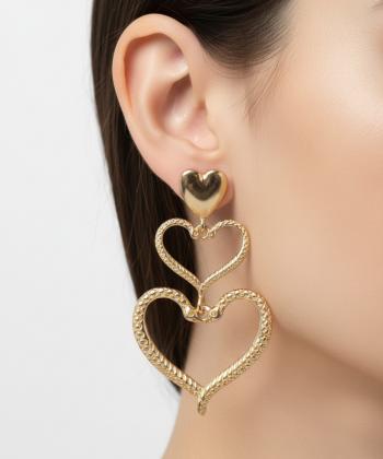 گوشواره زنانه قلم فلزي مدل earringMgold11
