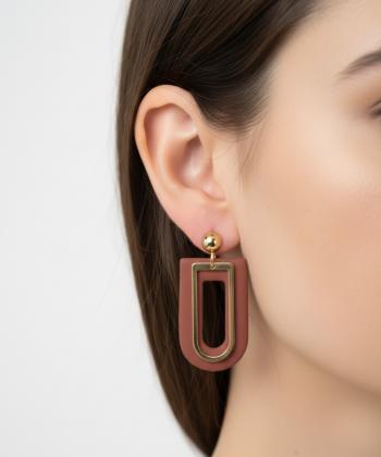 گوشواره زنانه قلم فلزي مدل earringpoli13