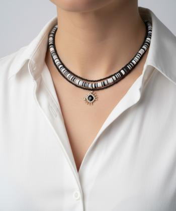 گردنبند زنانه قلم فلزي مدل necklace2L08
