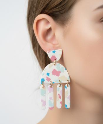 گوشواره زنانه قلم فلزي مدل earringpoli15