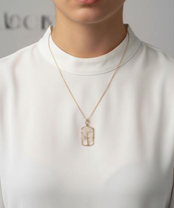 گردنبند زنانه قلم فلزي مدل necklaceHE15
