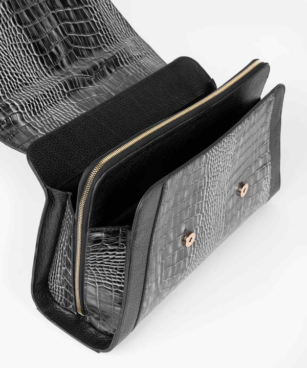 کیف دوشی زنانه چرم کروکو Croco Leather مدل دونیکو