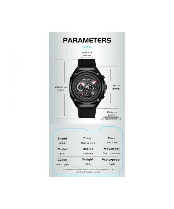 ساعت مچي عقربه‌اي مردانه مگير مدل 8118BK