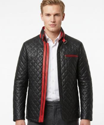 کت مردانه چرم طبیعی نوین چرم Novin Leather مدل RIVOLI