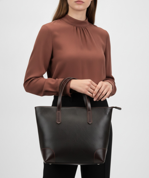 کیف دستی زنانه چرم آرا مدل z057-ghahvei-f __AF