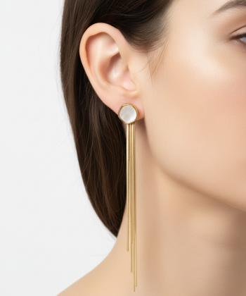 گوشواره زنانه قلم فلزي مدل earringmodern39