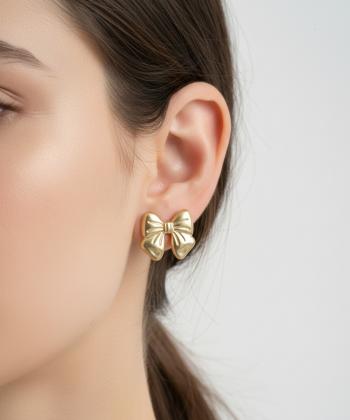 گوشواره زنانه قلم فلزي بسته 3 عددی مدل PACKGOLD03